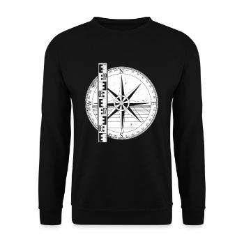 Geodäsie Nivellierlatte Geomatiker Vermessung - Unisex Pullover - Schwarz - Vorne - Alina (178cm) & Michal (187cm)