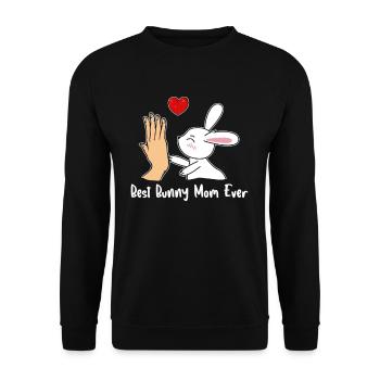 Best Rabbit Mom Ever Beste Hasen Mama - Unisex Sweatshirt - black - Front - Alina (178cm) & Michal (187cm)