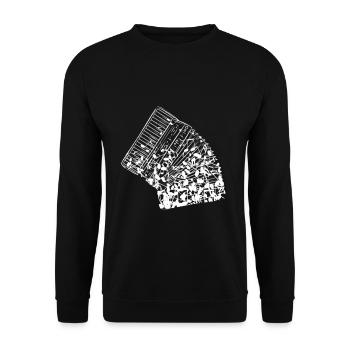 Accordéon Instrument Notes musicales accordéonistes - Sweat-shirt Unisexe - noir - Devant - Alina (178cm) & Michal (187cm)