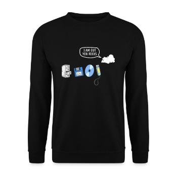 I Am Out You Fools Funny Data Storage Evolution - Unisex Pullover - Schwarz - Vorne - Alina (178cm) & Michal (187cm)