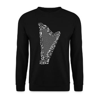 Musique Instrument Harpe Notes musicales Harpe - Sweat-shirt Unisexe - noir - Devant - Alina (178cm) & Michal (187cm)