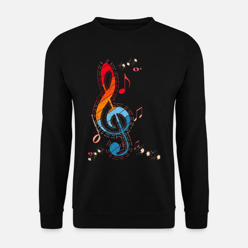 Vintage Musiknote Musiker Musikinstrument Musik - Unisex Pullover - Schwarz