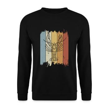 Retro Lobster Crawfish Vintage Cajun Crayfish - Unisex Sweatshirt - black - Front - Alina (178cm) & Michal (187cm)