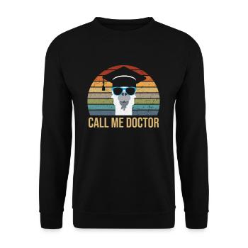 Call Me Doctor Llama - Unisex Sweatshirt - black - Front - Alina (178cm) & Michal (187cm)