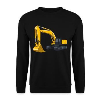 Cool Excavator Boy Vehicles Construction Site Kids - Unisex Pullover - Schwarz - Vorne - Alina (178cm) & Michal (187cm)