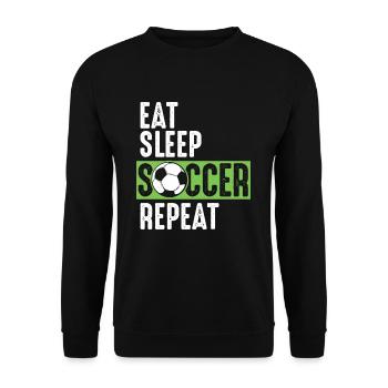 Eat Sleep Soccer Repeat - Unisex Sweatshirt - black - Front - Alina (178cm) & Michal (187cm)