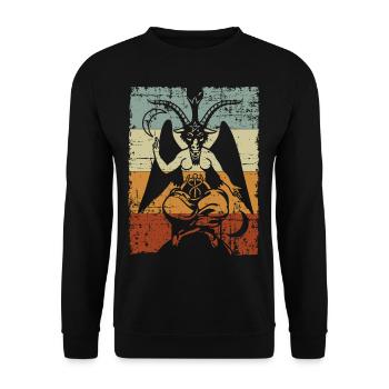 Baphomet retro goat occult devil - Unisex Sweatshirt - black - Front - Alina (178cm) & Michal (187cm)