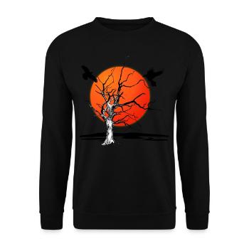 World Ash Odin's Raven Viking Yggdrasil Irminsul - Unisex Sweatshirt - black - Front - Alina (178cm) & Michal (187cm)