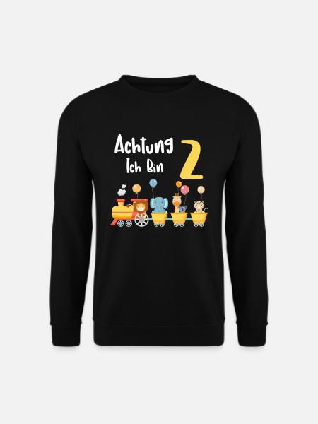 Kinder 2. Geburtstag Eisenbahn Zug 2 Jahre Junge - Unisex Pullover - Schwarz