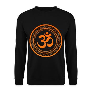 Om Ohm Aum Buddhism Symbol Yoga Sanskrit - Unisex Pullover - Schwarz - Vorne - Alina (178cm) & Michal (187cm)