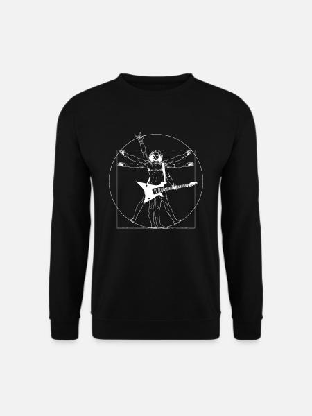 Vitruvian E Gitarrenspieler Leonardo Da Vinci - Unisex Pullover - Schwarz