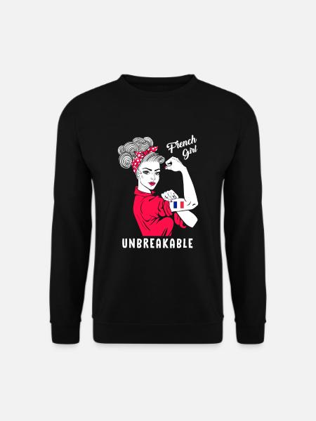 French Girl Unbreakable Strong French Woman - Unisex Sweatshirt - black
