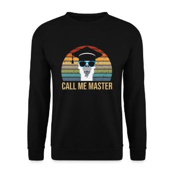 Call Me Master Lama With Glasses And Mortarboard - Unisex Sweatshirt - black - Front - Alina (178cm) & Michal (187cm)