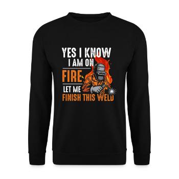 Yes I know I Am On Fire Let Me Finish This Weld - Sweat-shirt Unisexe - noir - Devant - Alina (178cm) & Michal (187cm)