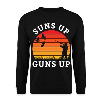 Jagd Jäger Wild Wald Jagen Taube Natur Geschenk - Unisex Pullover - Schwarz - Vorne - Alina (178cm) & Michal (187cm)