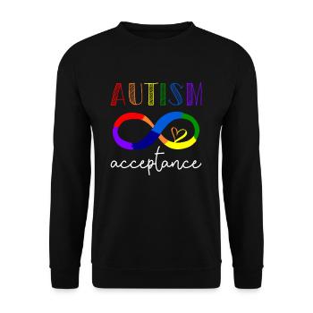 Autism Acceptance Awareness Vintage Colorful - Unisex Sweatshirt - black - Front - Alina (178cm) & Michal (187cm)