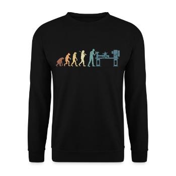 Rétro CNC Tourneur Coeur Outil de tournage - Sweat-shirt Unisexe - noir - Devant - Alina (178cm) & Michal (187cm)