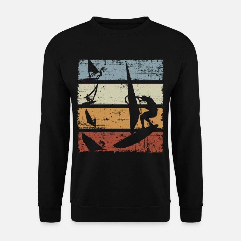 Vintage Windsurfing - Unisex Pullover - Schwarz