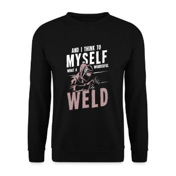 And I Think To Myself What A Wonderful Weld - Sweat-shirt Unisexe - noir - Devant - Alina (178cm) & Michal (187cm)