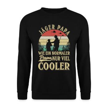 Chasseurs papa chasse - Sweat-shirt Unisexe - noir - Devant - Alina (178cm) & Michal (187cm)