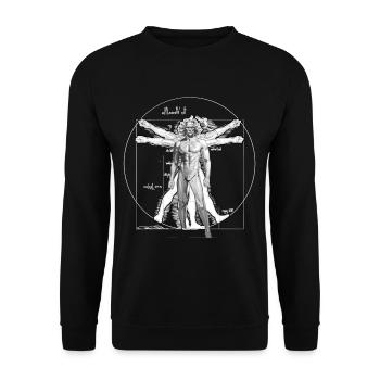 Vitruvian Tired Man Leonardo Da Vinci Vitruvian - Sweat-shirt Unisexe - noir - Devant - Alina (178cm) & Michal (187cm)