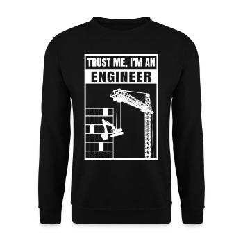 Trust Me I'm An Engineer - Unisex Pullover - Schwarz - Vorne - Alina (178cm) & Michal (187cm)