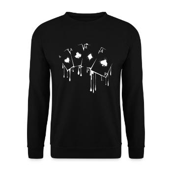 Cartes de Poker Cartes d’As Joueurs de Poker - Sweat-shirt Unisexe - noir - Devant - Alina (178cm) & Michal (187cm)