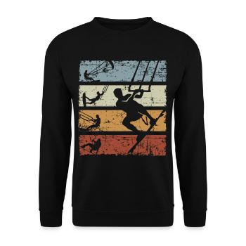 Vintage Kiteboarding - Unisex Pullover - Schwarz - Vorne - Alina (178cm) & Michal (187cm)