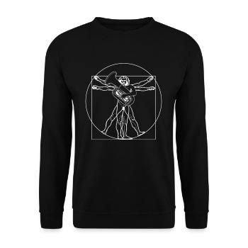 Vitruvian Tubaspieler LeonardoDaVinvi Tubist Tuba - Sweat-shirt Unisexe - noir - Devant - Alina (178cm) & Michal (187cm)
