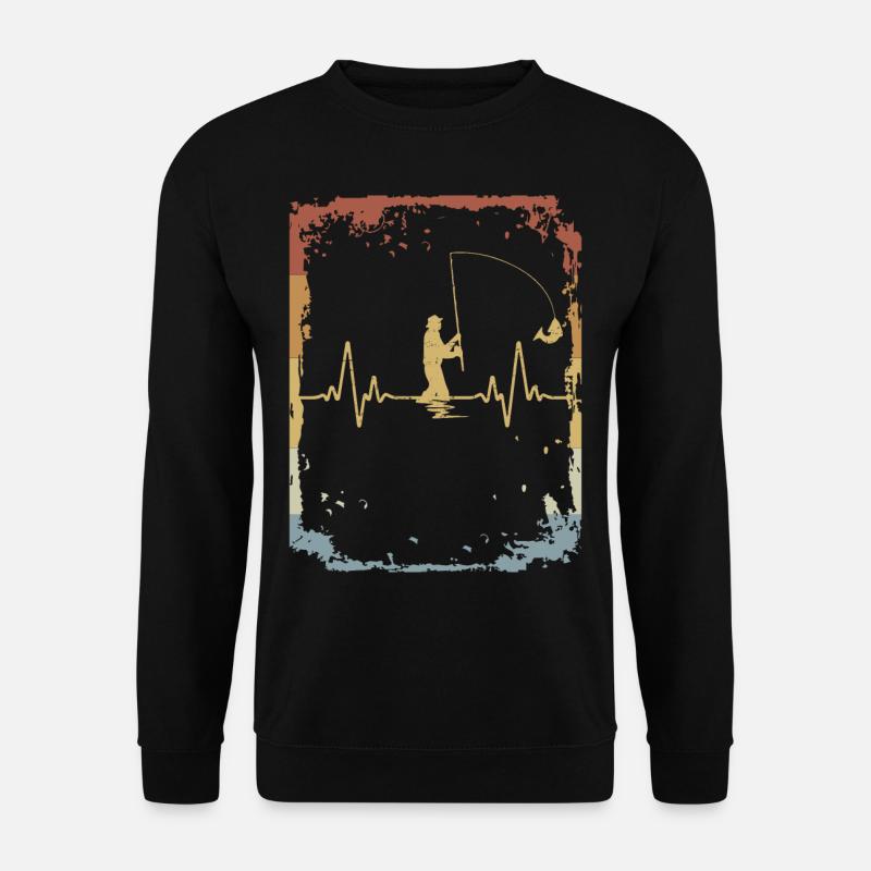 Cardio-pêcheur retro - Sweat-shirt Unisexe - noir