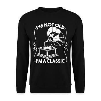Im A Classic Grammophon Platine - Sweat-shirt Unisexe - noir - Devant - Alina (178cm) & Michal (187cm)