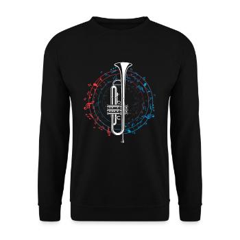 Trumpet Instrument Musical Note Circular Music - Unisex Sweatshirt - black - Front - Alina (178cm) & Michal (187cm)