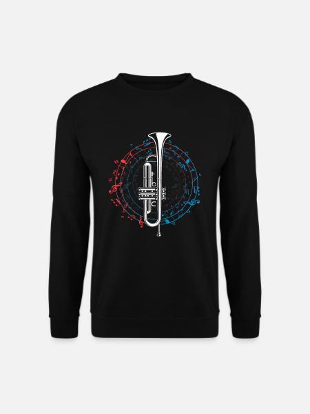 Trumpet Instrument Musical Note Circular Music - Unisex Pullover - Schwarz
