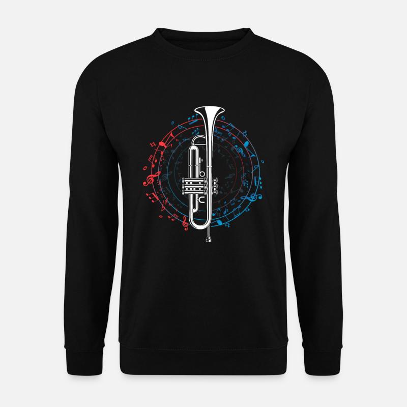 Trumpet Instrument Musical Note Circular Music - Unisex Pullover - Schwarz