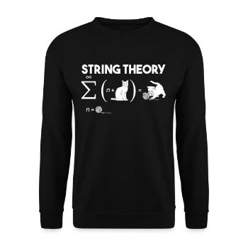 Cat String Theory Wool Quantum Mechanics Math - Unisex Sweatshirt - black - Front - Alina (178cm) & Michal (187cm)