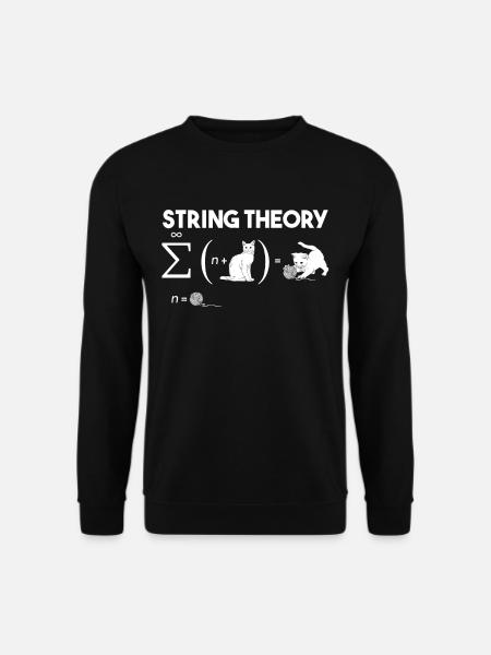 Katze Stringtheorie Wolle Quantenmechanik Mathe - Unisex Pullover - Schwarz