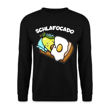 Schlafocado Avocado Schlafanzug Pyjama Nachthemd - Unisex Pullover - Schwarz - Vorne - Alina (178cm) & Michal (187cm)