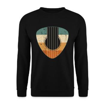Vintage Guitar Pick Guitarist Acoustic Player - Sweat-shirt Unisexe - noir - Devant - Alina (178cm) & Michal (187cm)