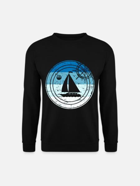 Retro Segelboot - Unisex Pullover - Schwarz