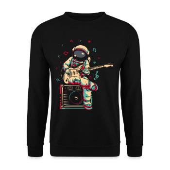 AStronaut guitarist electric guitar music lover - Unisex Sweatshirt - black - Front - Alina (178cm) & Michal (187cm)