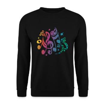 Musical Instrument Notes Musical Notes Music - Unisex Pullover - Schwarz - Vorne - Alina (178cm) & Michal (187cm)