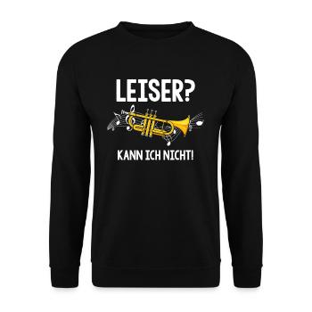 Trompete Leiser kann ich nicht Trompetenspieler - Unisex Pullover - Schwarz - Vorne - Alina (178cm) & Michal (187cm)