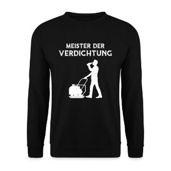 Meister der Verdichtung Straßenbaumeister - Unisex Pullover - Schwarz - Vorne - Alina (178cm) & Michal (187cm)