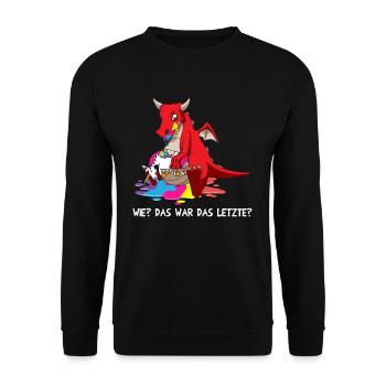 Dragons comme le dernier dragon mange la licorne - Sweat-shirt Unisexe - noir - Devant - Alina (178cm) & Michal (187cm)