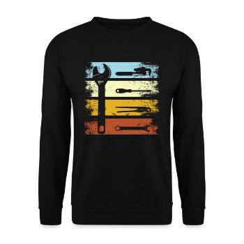 Vintage Plumber Tools - Sweat-shirt Unisexe - noir - Devant - Alina (178cm) & Michal (187cm)