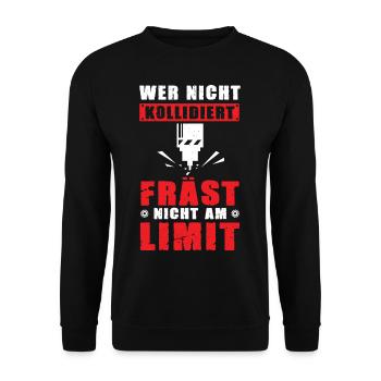 Wer nicht Kollidiert Fräst nicht am Limit CNC - Unisex Pullover - Schwarz - Vorne - Alina (178cm) & Michal (187cm)