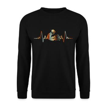 Soudeur rétro coeur de soudure Métallurgie Soudage - Sweat-shirt Unisexe - noir - Devant - Alina (178cm) & Michal (187cm)