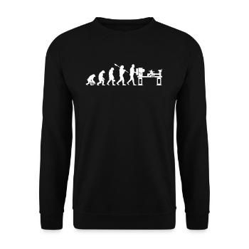Evolution Mécanique d’usinage Tourneur - Sweat-shirt Unisexe - noir - Devant - Alina (178cm) & Michal (187cm)