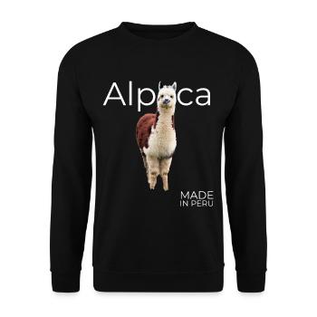 Alpaca Peru - Unisex Sweatshirt - black - Front - Alina (178cm) & Michal (187cm)