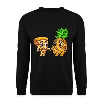 Pizza ANanas Hawaii chers amis - Sweat-shirt Unisexe - noir - Devant - Alina (178cm) & Michal (187cm)